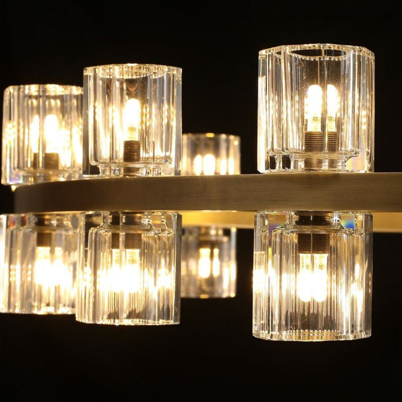 Arcachon Crystal Shade Two-Tier Round Chandelier 60"-MEET LIGHTING