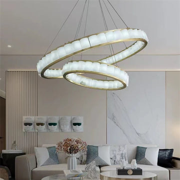 Winnie marble Copper Round chandelier 23" 30" 40"-MEET LIGHTING