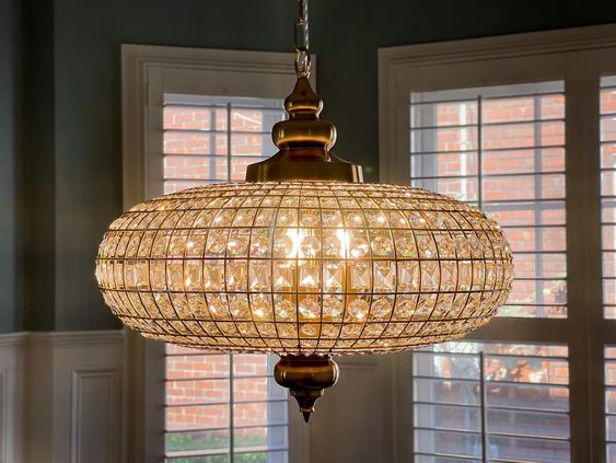 French Empire Vintage Bead Ellipsoid Crystal Chandelier for Living Room/Bedroom-MEET LIGHTING