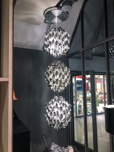 Modern Spiral Wave Chandelier in Silver/Gold-MEET LIGHTING