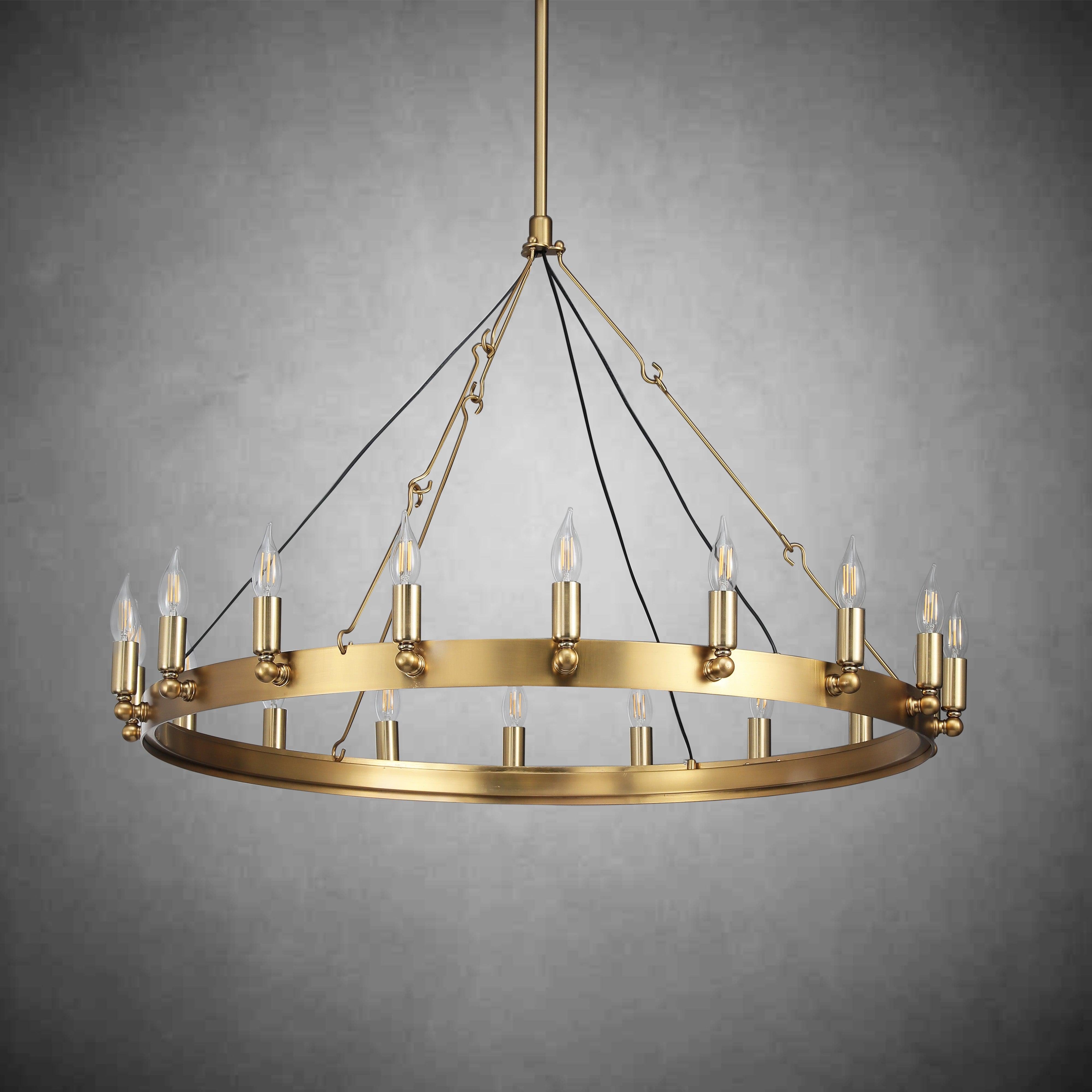 Camine Vintage Candelabra Round Chandelier 26"