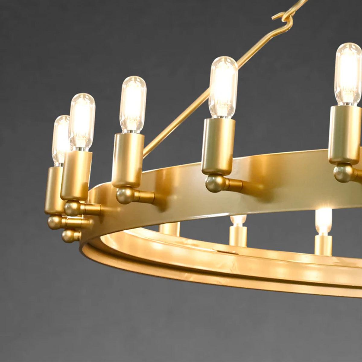 Camine Vintage Candelabra Round Chandelier 38"