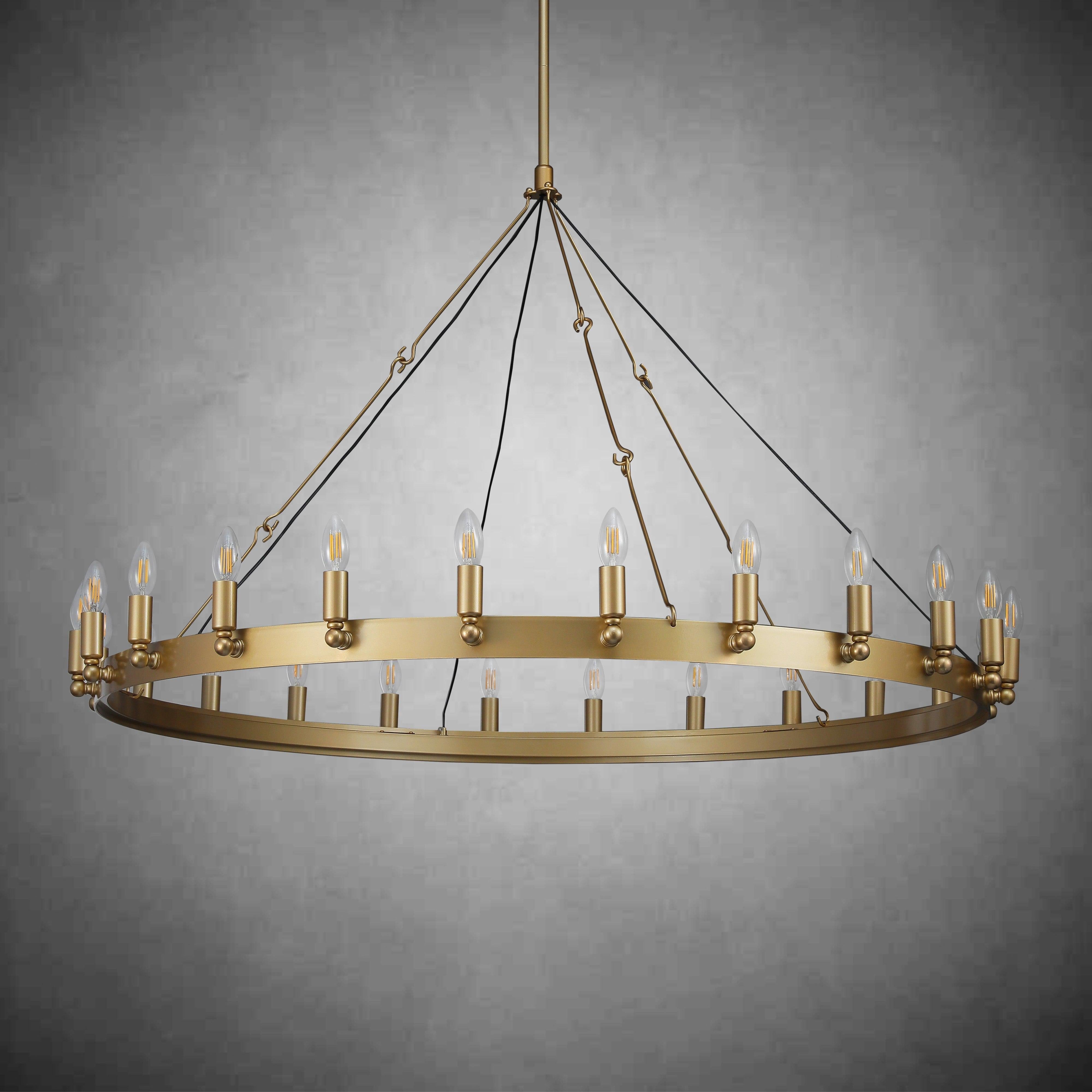 Camine Vintage Candelabra Round Chandelier 63"