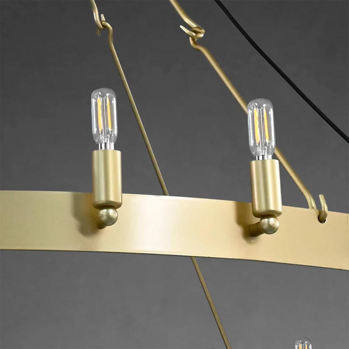 Camine Vintage Candelabra Round Chandelier 63"