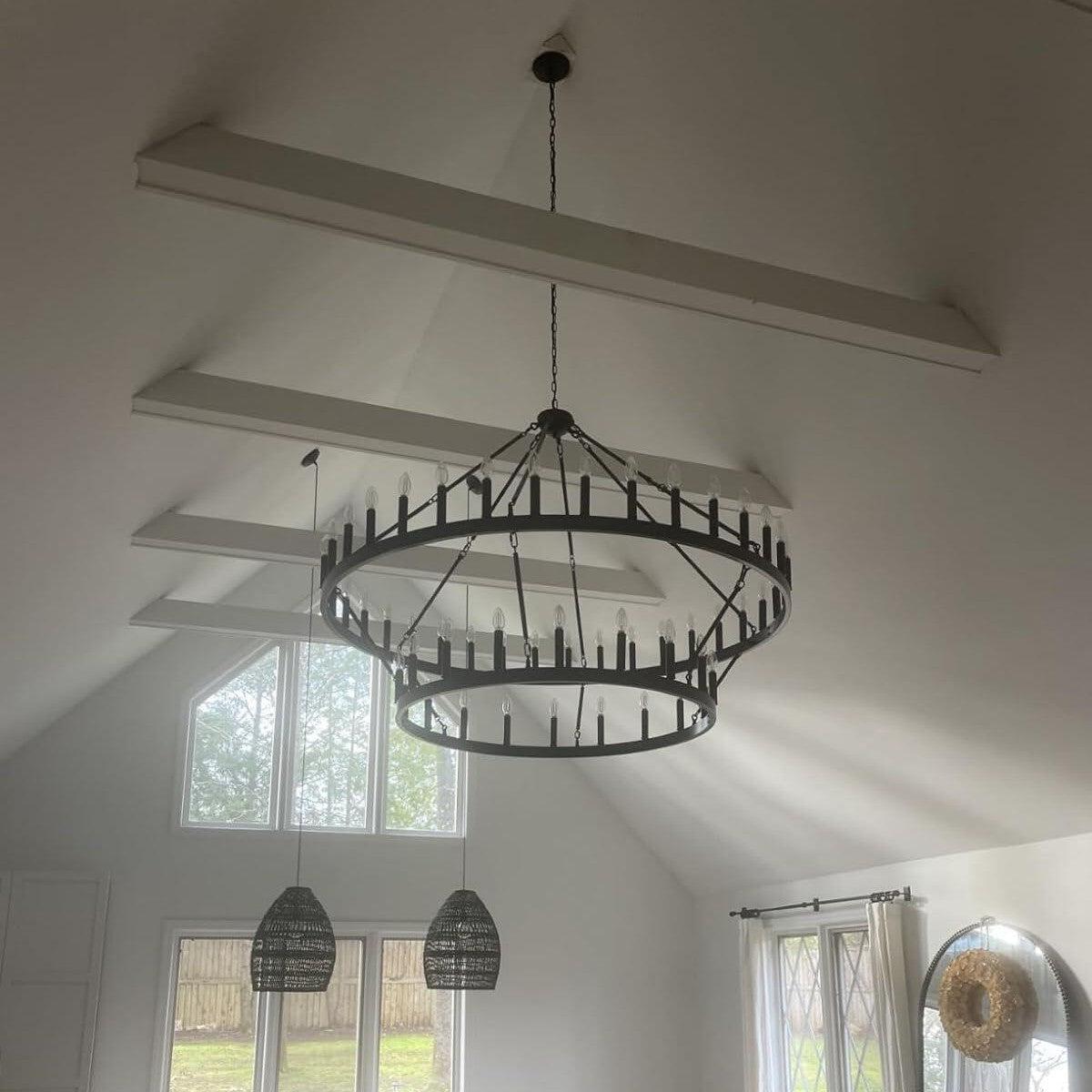 Camine Vintage Filament Two-Tier Round Chandelier 38"