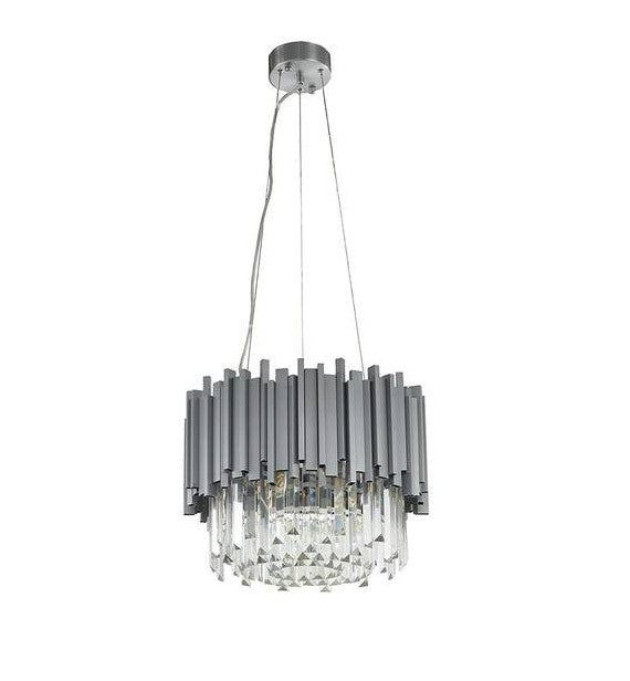 Gold/Silver Round Modern Tiered Metal Crystal Chandelier-MEET LIGHTING