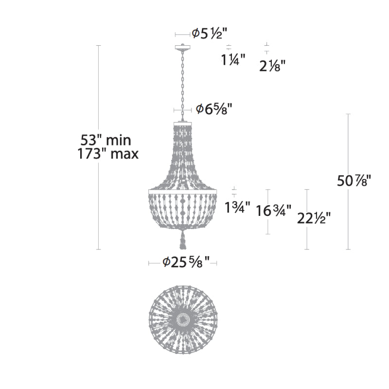 Meet Crystal Chandelier S2826 Bali 26" LED Pendant