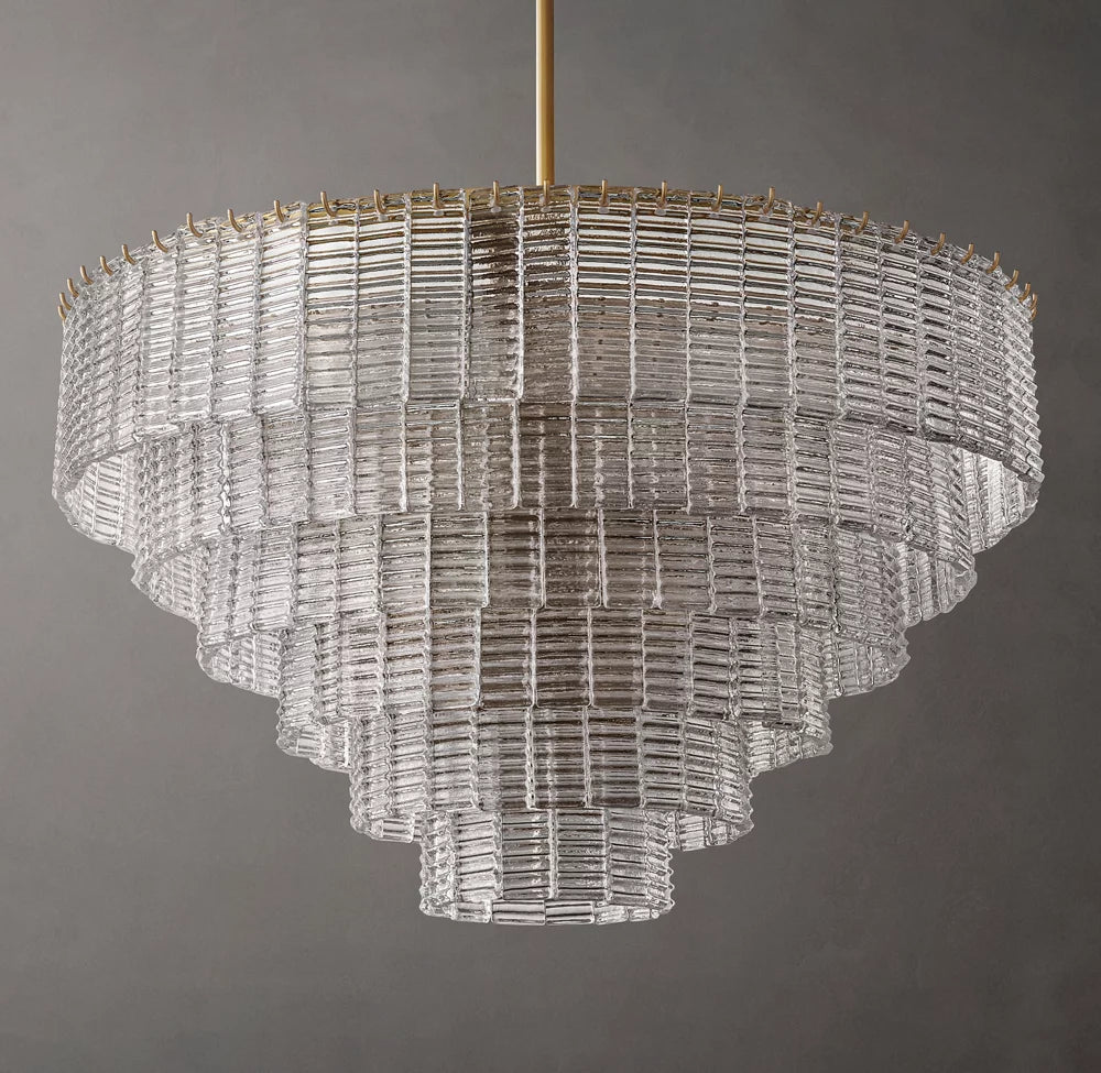 Siren ROUND GLASS  CLEAR CHANDELIER 41" 36''