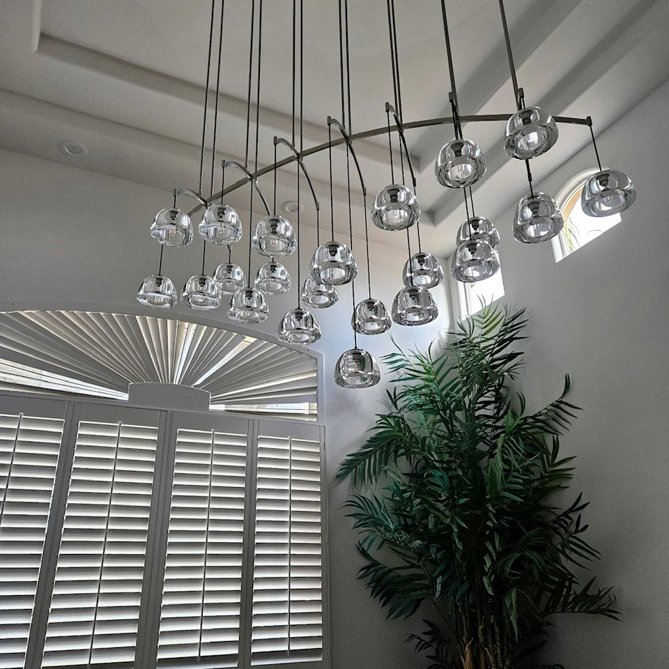 Hemispher Modern Glass Linear Chandelier 54'' 72''