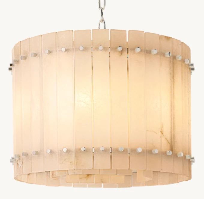 San Marco Alabaster Round Chandelier 22"-MEET LIGHTING