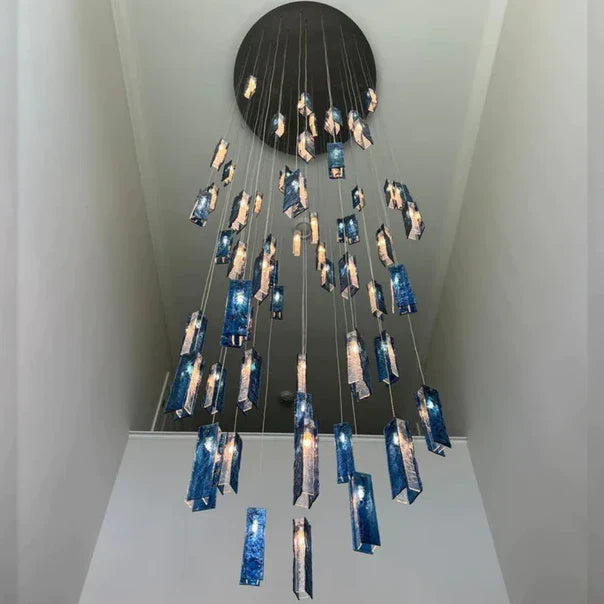 Art Design 1/25/60/84-Light Colorful Rectangle Cluster Glass Tile Pendant/Chandelier-MEET LIGHTING