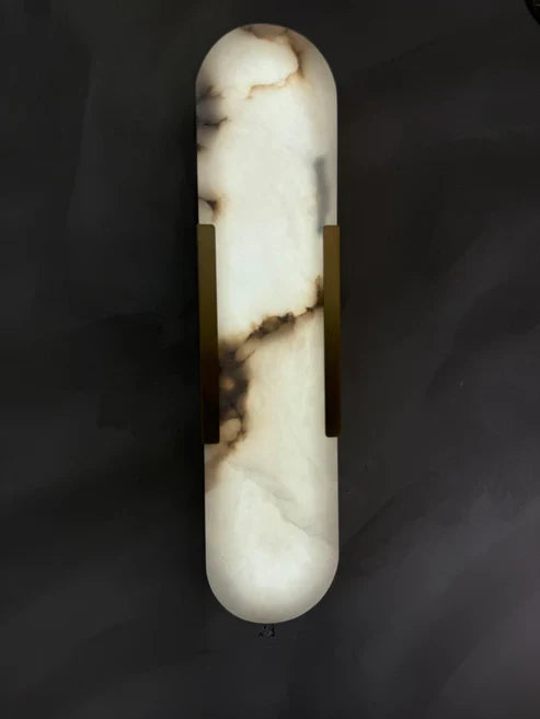 Eartha Modern Alabaster Bedroom Sconce, Indoor Wall Light
