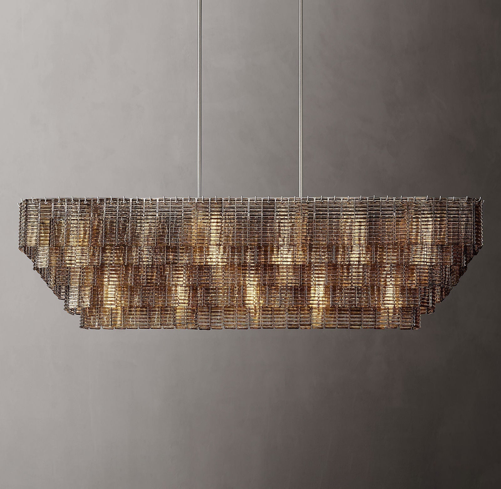 Siren Glass Rectangular Chandelier 77"