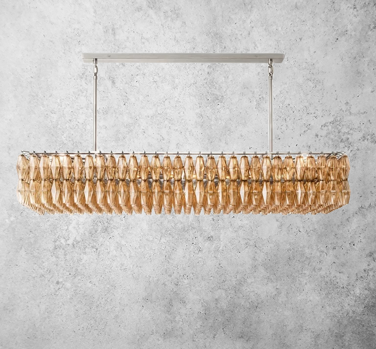 Chiaray Smoke Glass Rectangular Chandelier 74"