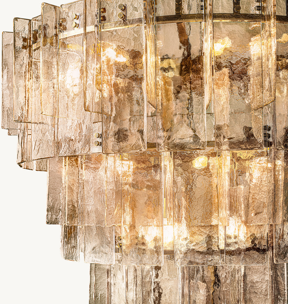 LOTTICE SMOKE GLASS TIERED CHANDELIER 47"