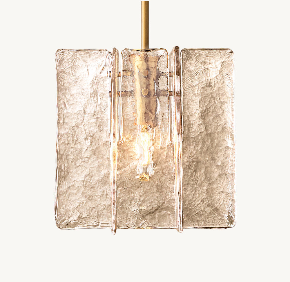 LOTTICE SMOKE GLASS PENDANT 13''H