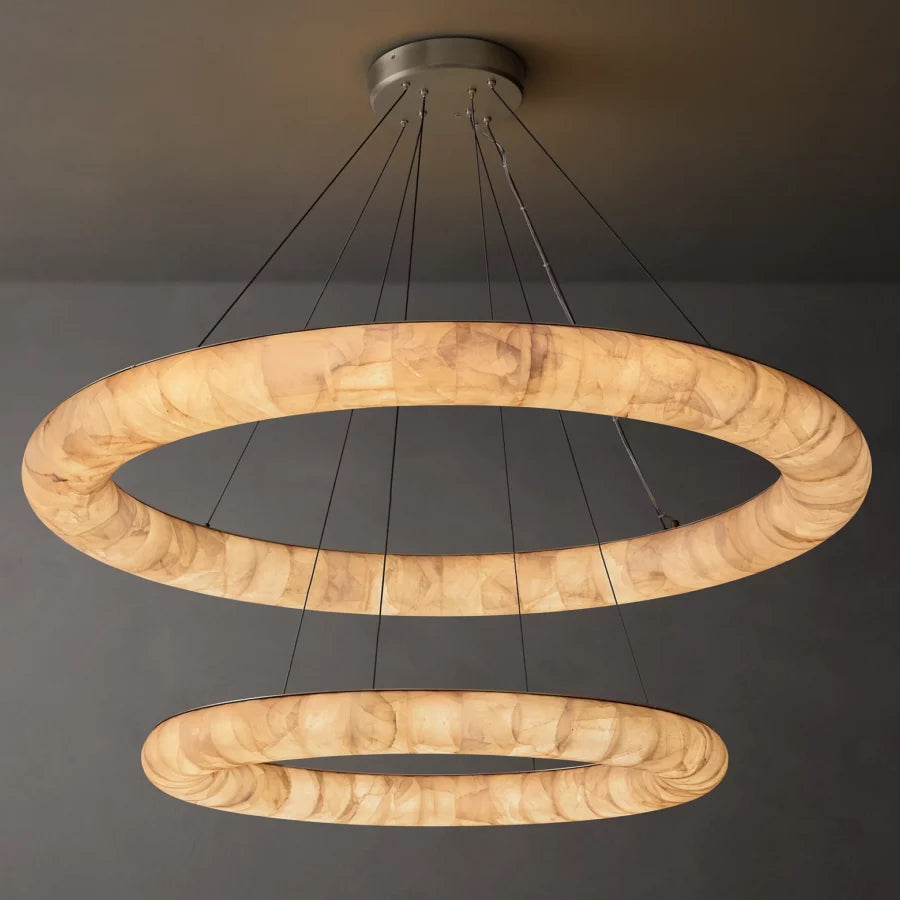 Rivage Two-Tiered Round Chandelier 61″-MEET LIGHTING