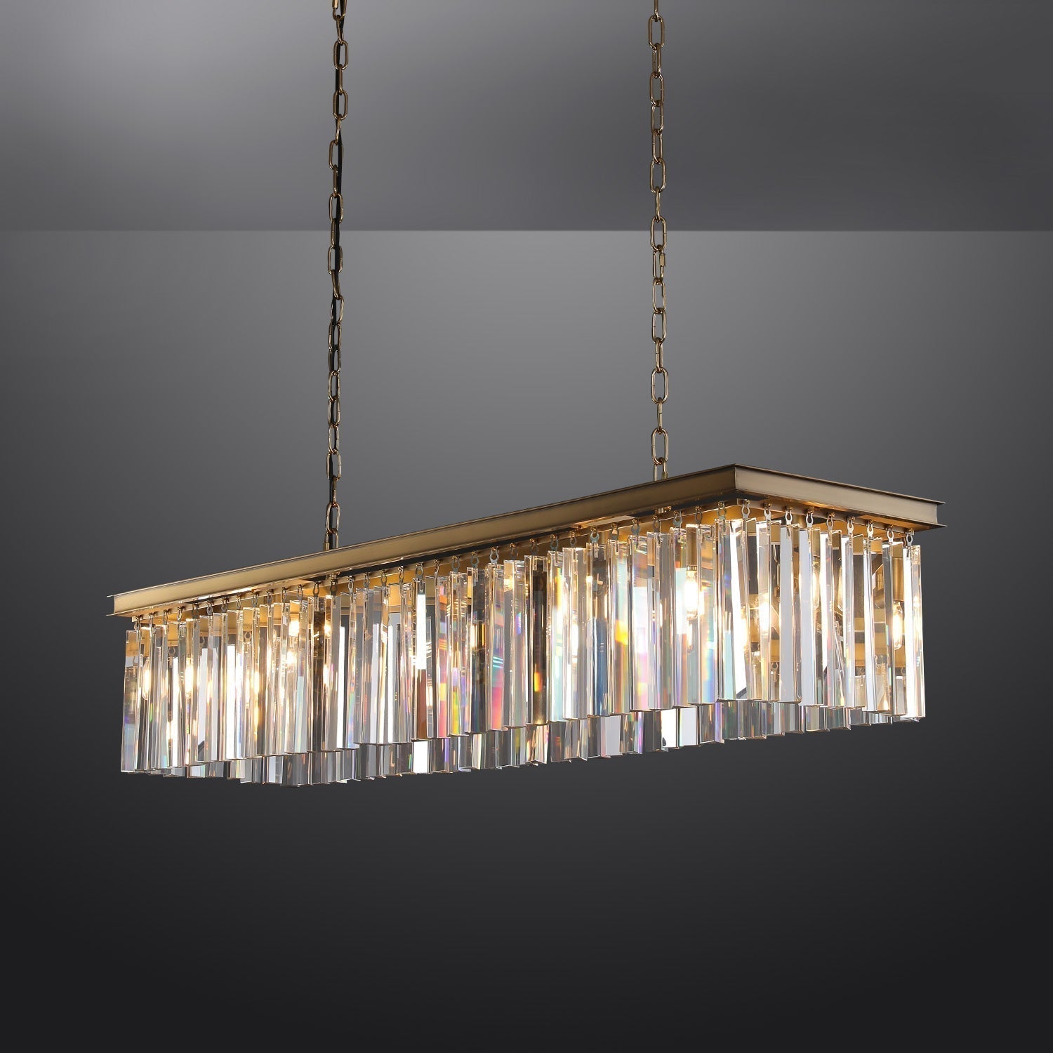 Rhys Rectangular Chandelier 59", 8-lights