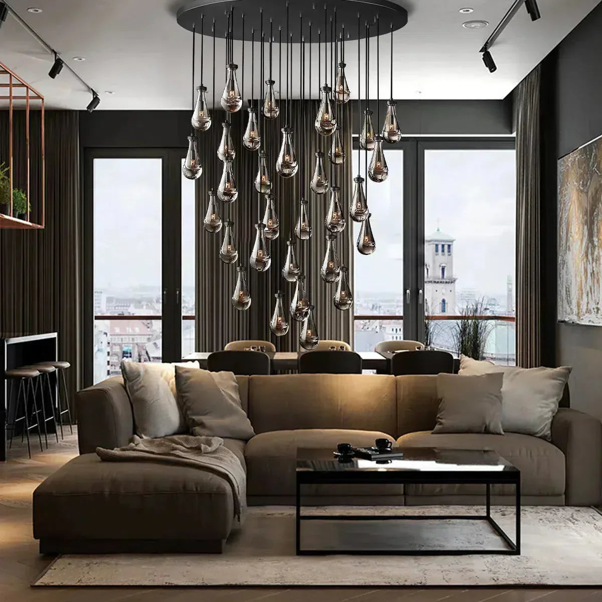 Raindrop Round Chandelier 18"