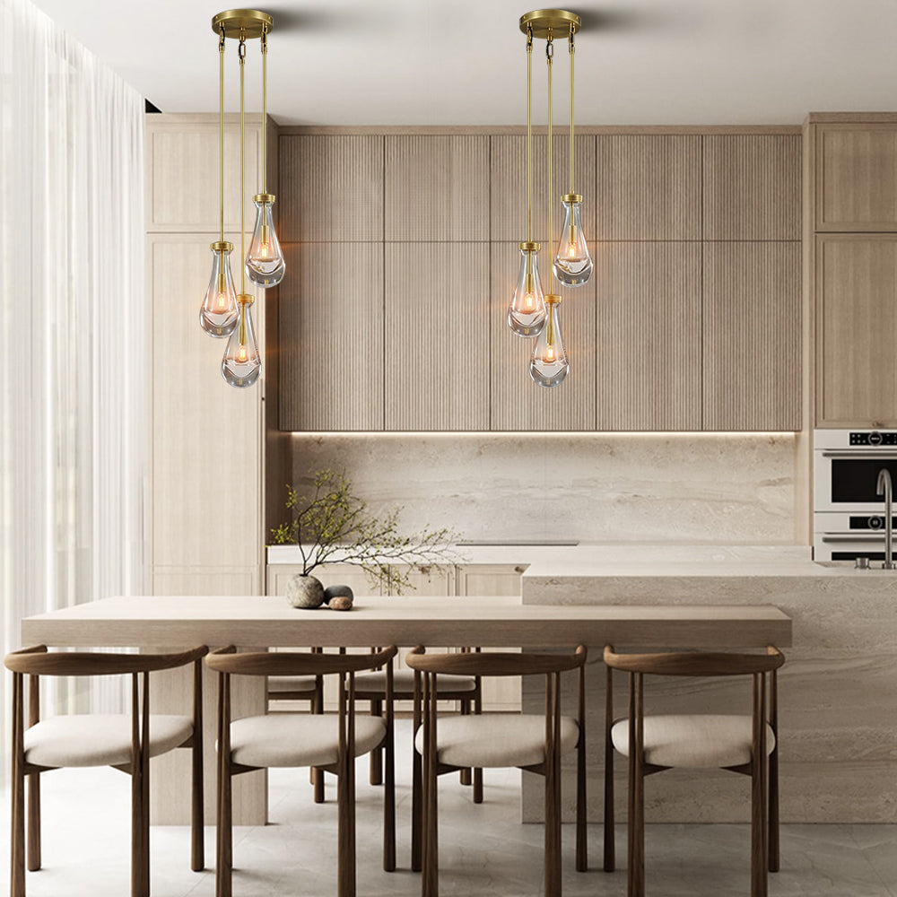 Raindrop Round Chandelier 3-Light 8''