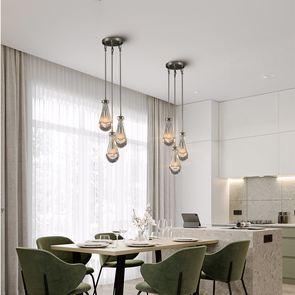 Raindrop Round Chandelier 3-Light 8''