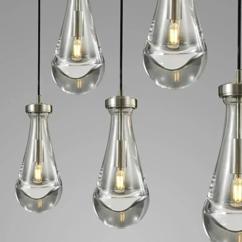 Raindrop Round Chandelier 5 Lights 14"D