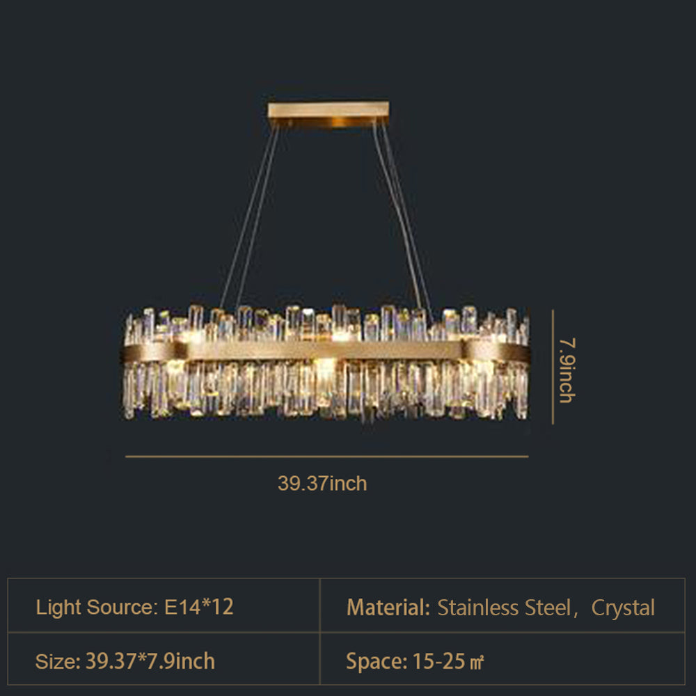 Round Ring Crystal Chandelier Luxury Modern Ceiling Fixtures Light For Living And Dining Room-MEET LIGHTING