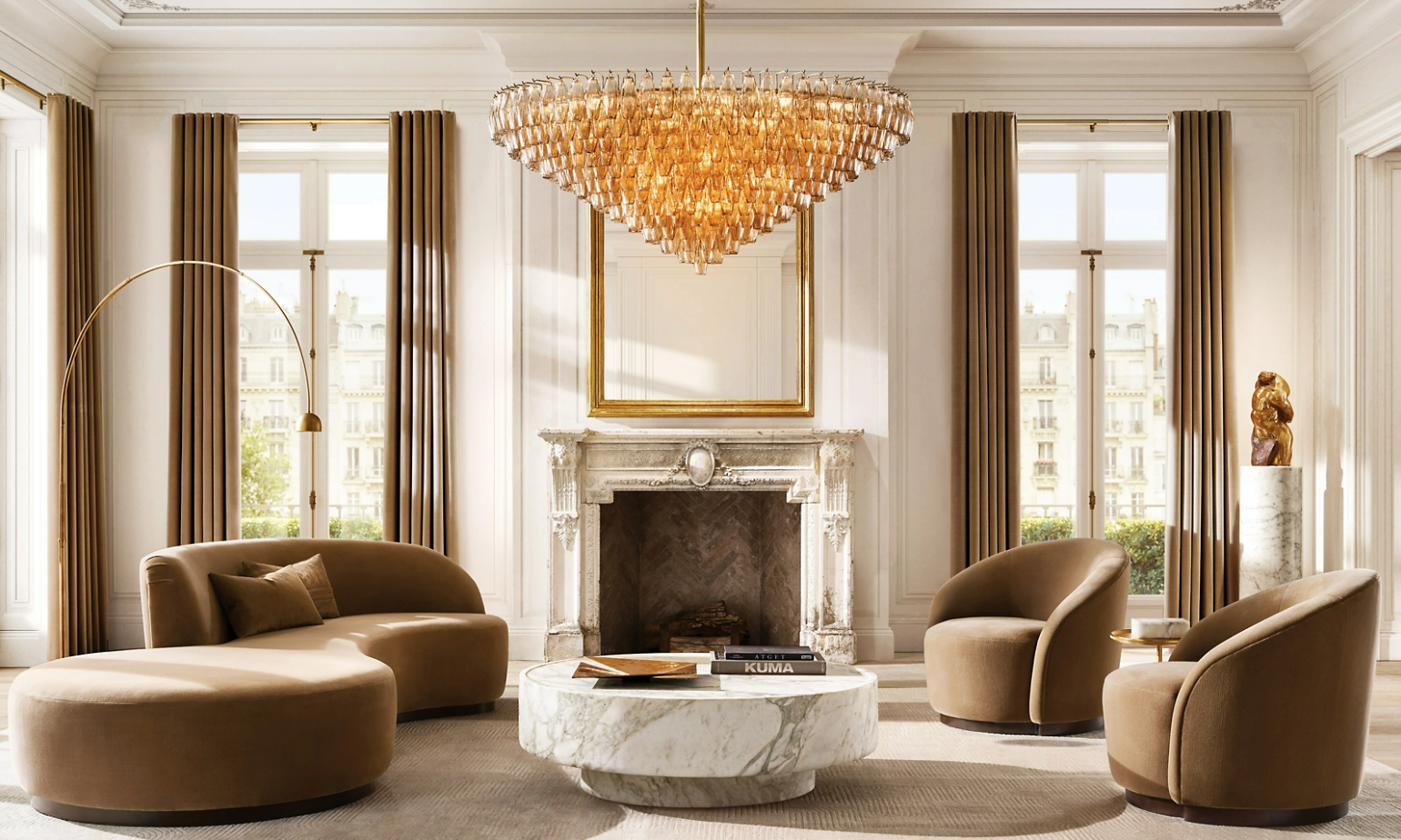Chiaray Glass Multi-Tier Round Chandelier 61"