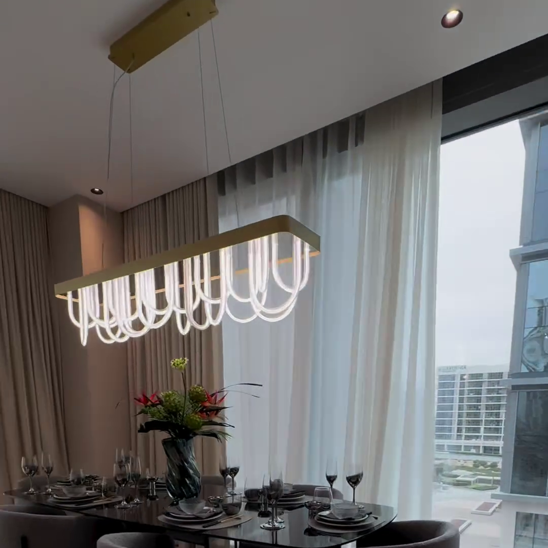 Modern Wavy Chandelier for Dining Room/Kitchen Island-MEET LIGHTING