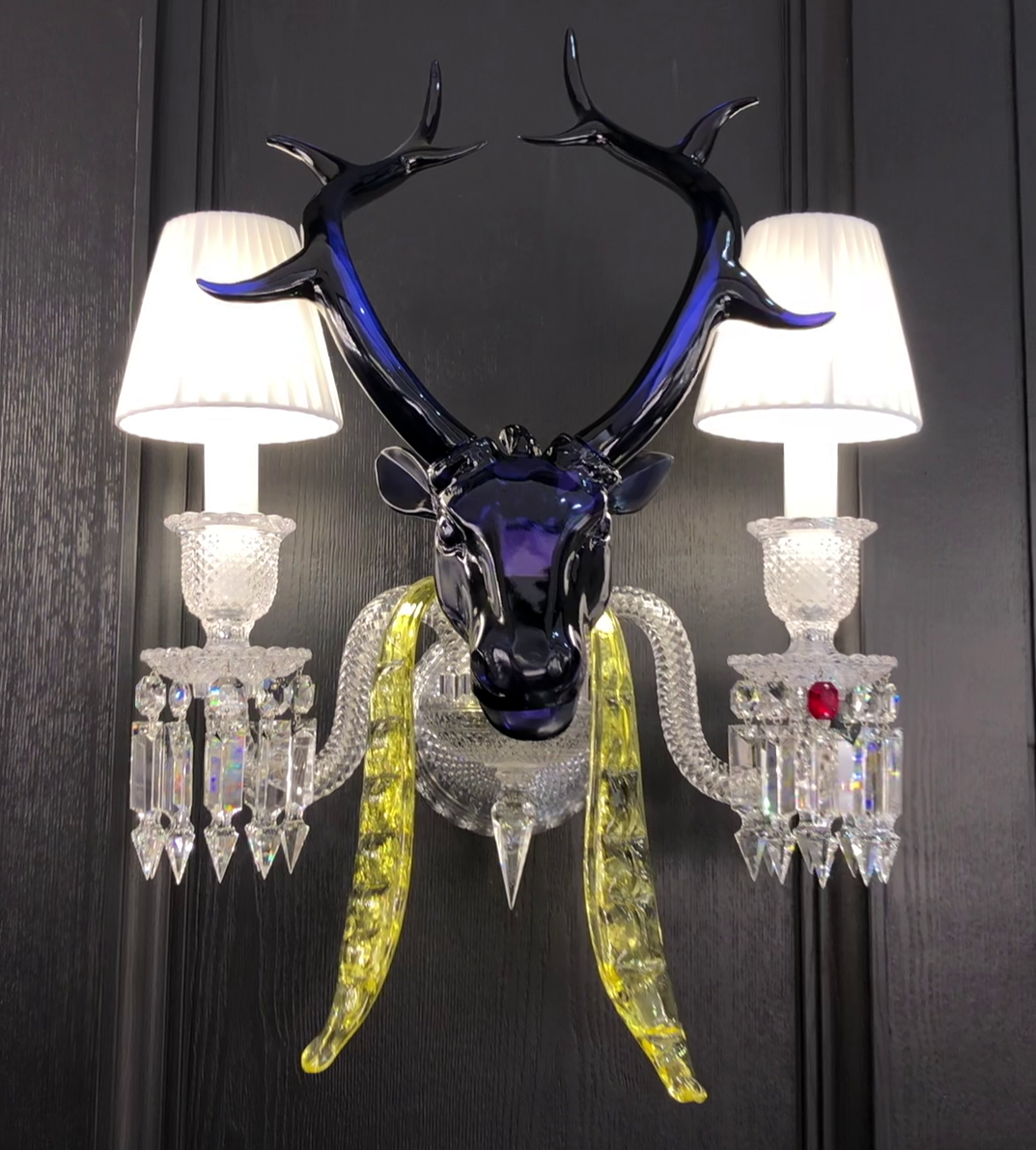 Traditional Colorful Candle Branch Blue Deer Crystal Chandelier for Living Room/Dining Room-MEET LIGHTING