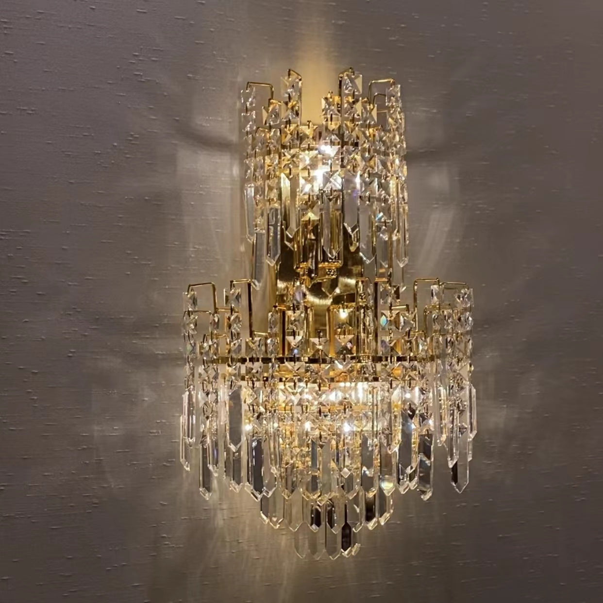 Luxury Hotel Hallway Ceiling Lighting Fixture Large Round Crystal Chandelier For Foyer Living Room Staircase-MEET LIGHTING