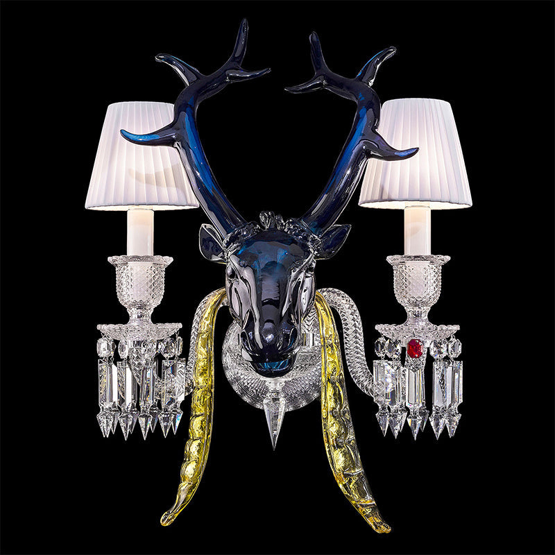 Traditional Colorful Candle Branch Blue Deer Crystal Chandelier for Living Room/Dining Room-MEET LIGHTING