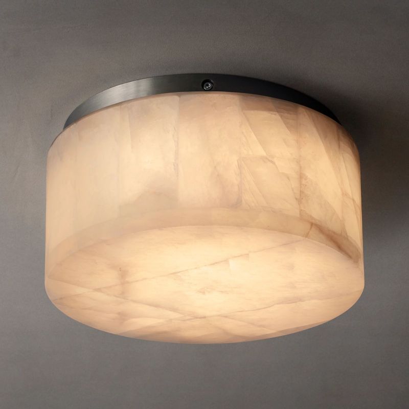 Alabaster Riven Round Flushmount 10"